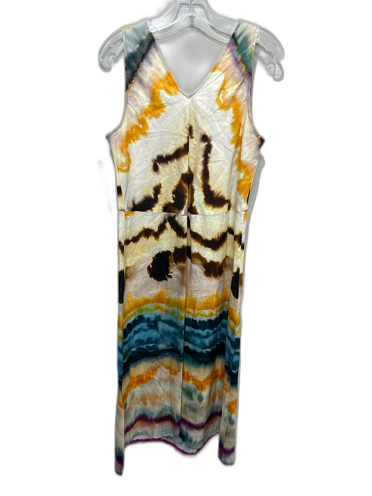 Banana Republic Size S Beige, Brown & Multi Linen Tie Dye Sleeveless Dress Beige, Brown & Multi / S