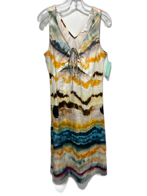 Banana Republic Size S Beige, Brown & Multi Linen Tie Dye Sleeveless Dress Beige, Brown & Multi / S
