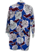 Weekend Max Mara Size S Blue, Red & Multi Cotton Long Sleeve Flowers Dress Blue, Red & Multi / S