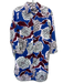 Weekend Max Mara Size S Blue, Red & Multi Cotton Long Sleeve Flowers Dress Blue, Red & Multi / S