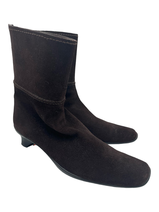 Stuart Weitzman Shoe Size 10 Dark Brown Suede Rubber Sole Pointed Toe Boots Dark Brown / 10
