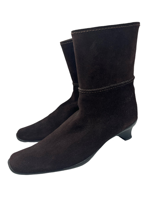 Stuart Weitzman Shoe Size 10 Dark Brown Suede Rubber Sole Pointed Toe Boots Dark Brown / 10