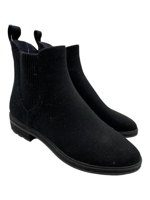 Rothy's Shoe Size 9.5 Black Synthetic Knit Stretch Panel Almond Toe Booties Black / 9.5