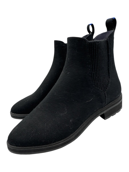 Rothy's Shoe Size 9.5 Black Synthetic Knit Stretch Panel Almond Toe Booties Black / 9.5