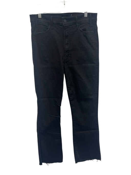Mother Size 30 Black Cotton & Polyester Zip Fly High Rise Flare Leg Jeans Black / 30