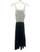 Moon River Size S Black & White Cotton Sleeveless Stripe Fabric Block Midi Dress Black & White / S