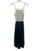 Moon River Size S Black & White Cotton Sleeveless Stripe Fabric Block Midi Dress Black & White / S