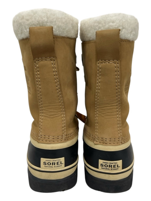 Sorel Shoe Size 10 camel brown, tan, black Leather & Synthetic Mid Calf Boots camel brown, tan, black / 10