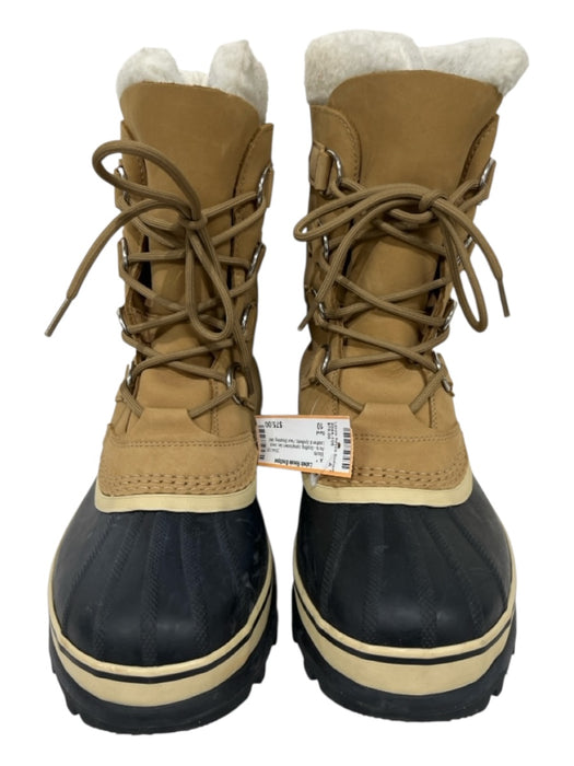 Sorel Shoe Size 10 camel brown, tan, black Leather & Synthetic Mid Calf Boots camel brown, tan, black / 10