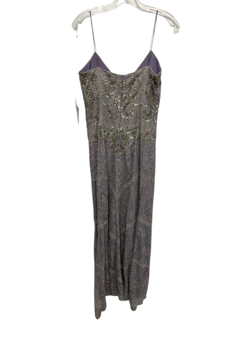 Nicole Miller Collection Size 6 Purple & Yellow Cotton Blend Lace Overlay Gown Purple & Yellow / 6