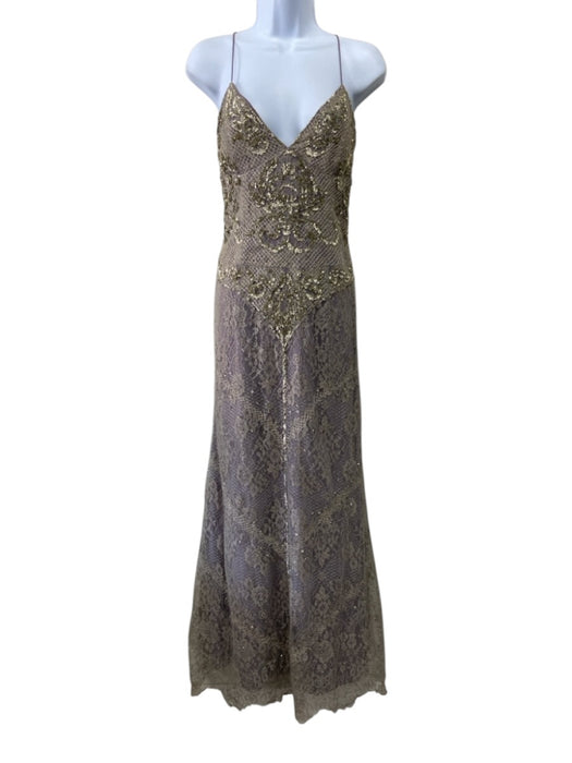 Nicole Miller Collection Size 6 Purple & Yellow Cotton Blend Lace Over — Labels Resale Boutique