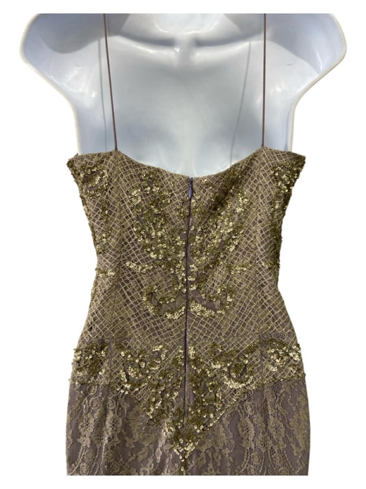 Nicole Miller Collection Size 6 Purple & Yellow Cotton Blend Lace Overlay Gown Purple & Yellow / 6