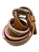 La Matera Pink, Beige, Brown Leather Embroidered Geometric Print Belts Pink, Beige, Brown / 32