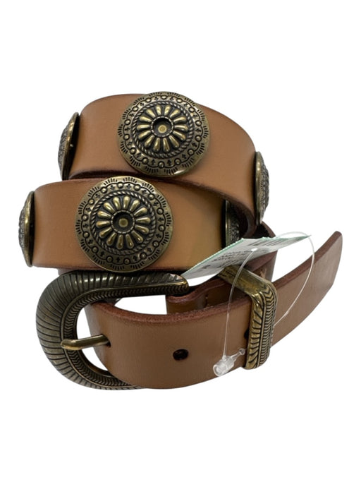 Brown Leather Medallion Carved Belts Brown / M/L