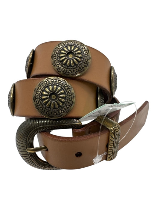 Brown Leather Medallion Carved Belts Brown / M/L