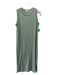 Kule Size M Pink Green Gray Cotton Striped Sleeveless Round Neck Midi Dress Pink Green Gray / M