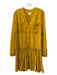 Maeve Size 6 Mustard Lyocell Textured Detail Button Up Long Sleeve Dress Mustard / 6