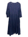 XiRENA Size XS Navy Blue & Purple Cotton Metallic Thread Stripe Surplice Dress Navy Blue & Purple / XS