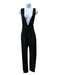 Tibi Size 8 Black Rayon Blend plunge pleat front Criss Cross Straps Jumpsuit Black / 8