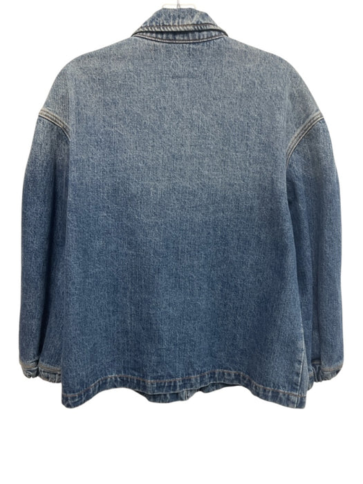 The Great Size 1 Blue Cotton Button Front Long Sleeve Faded Denim Jacket Blue / 1