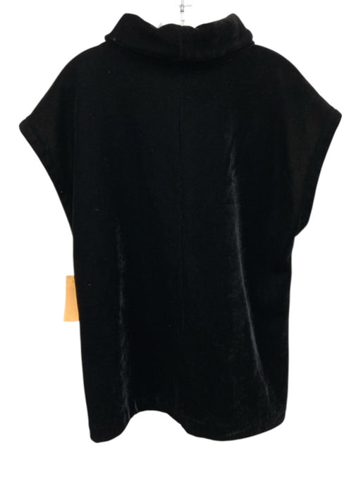 Kal Rieman Size M Black Poly Blend Crushed Velvet Sleeveless turtle neck Top Black / M