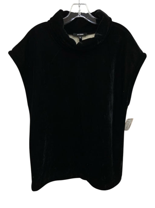 Kal Rieman Size M Black Poly Blend Crushed Velvet Sleeveless turtle neck Top Black / M