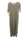 Raquel Allegra Size 0 Grey Cotton Blend Round Neck 1/2 Sleeve Maxi Dress Grey / 0