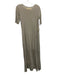 Raquel Allegra Size 0 Grey Cotton Blend Round Neck 1/2 Sleeve Maxi Dress Grey / 0