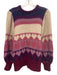 Loveshackfancy Size S Pink, Purple & Crean Alpaca Blend Hearts Striped Sweater Pink, Purple & Crean / S