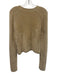 Vince Size S Tan Nylon Blend Button Front Fuzzy Long Sleeve V Neck Cardigan Tan / S