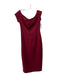 Trina Turk Size 4 Maroon Rayon Blend Off Shoulder Below knee Dress Maroon / 4