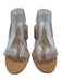 Schutz Shoe Size 9B Tan Leather & Synthetic Block Heel Open Toe Sandals Tan / 9B