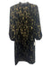Pomander Place Size 4 Black & Gold Rayon Blend Long Balloon Sleeve Maxi Dress Black & Gold / 4