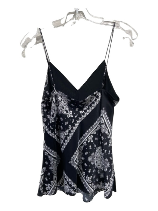 Cami NYC Size S Black & White Silk Bandana Spaghetti Strap Top Black & White / S