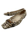 Gucci Shoe Size 7.5 Cream & Brown print Canvas Horsebit Square Toe Bamboo Flats Cream & Brown print / 7.5