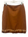 Martine Douvier Size 40 / s Rust Orange Wool Blend Feather Trim Above Knee Skirt Rust Orange / 40 / s