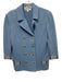 St John Collection Size 2 Sky Blue Wool Blend Knit Enamel Buttons Lapel Jacket Sky Blue / 2