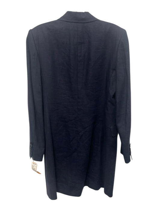 Ralph Lauren Size 6 Navy Blue Linen Single Breasted Shoulder Pads Jacket Navy Blue / 6