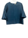 Ann Mashburn Size S Emerald Green Silk & Wool Blend Trumpet Sleeve Zip Back Top Emerald Green / S