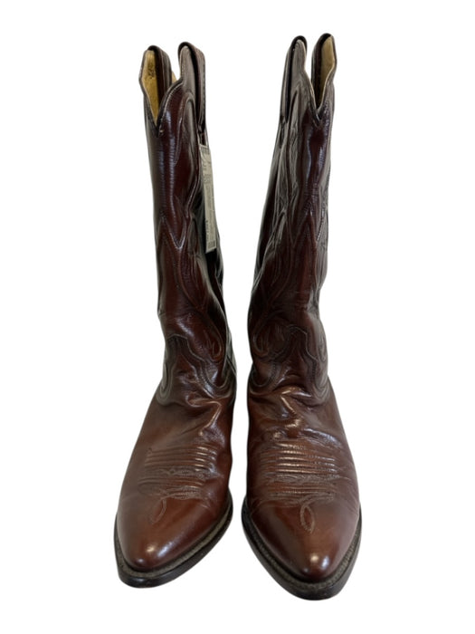 Dan Post Shoe Size 8M Brown Leather Pointed Toe Western Cowboy Knee High Boots Brown / 8M