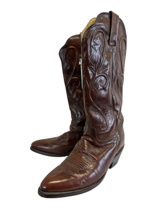 Dan Post Shoe Size 8M Brown Leather Pointed Toe Western Cowboy Knee High Boots Brown / 8M