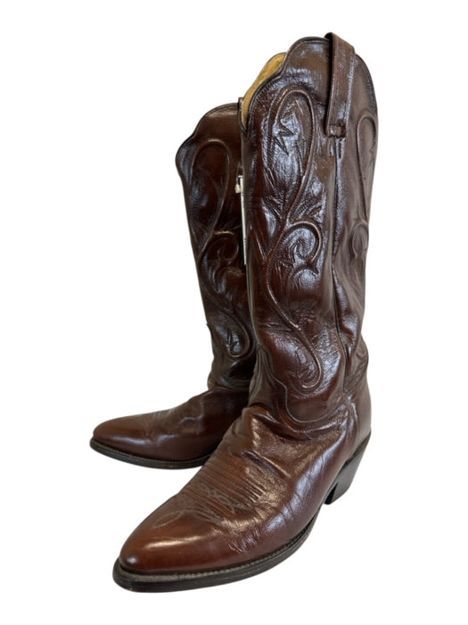Dan Post Shoe Size 8M Brown Leather Pointed Toe Western Cowboy Knee High Boots Brown / 8M