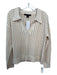 French Connection Size Large Beige Cotton Blend Open Knit Collar Sweater Top Beige / Large