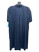 Lafayette 148 Size S Navy Blue Linen Blend Button Down Collar Midi Dress Navy Blue / S