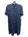 Lafayette 148 Size S Navy Blue Linen Blend Button Down Collar Midi Dress Navy Blue / S