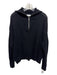 Naadam Size M Black Cashmere & Wool Quarter Zip Long Sleeve Perforated Sweater Black / M