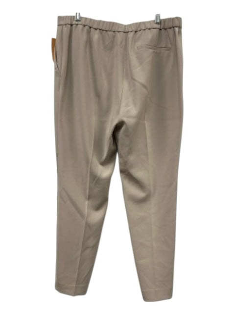 Theory Size 12 Beige Triacetate & Polyester Straight Leg Mid Rise Pants Beige / 12