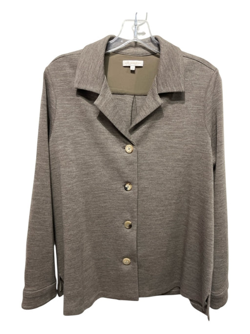 Ann Mashburn Size M Brown Wool Heathered Collar Jacket Brown / M