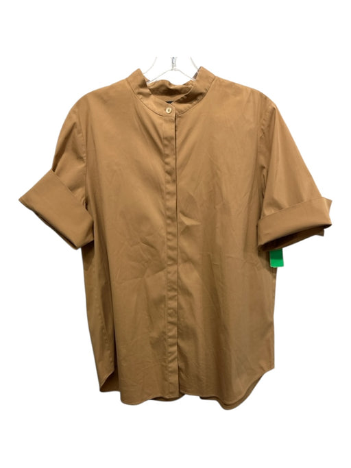 Lafayette Size Medium Tan Gold cotton & polyamide Short Cuff Sleeve Top Tan Gold / Medium