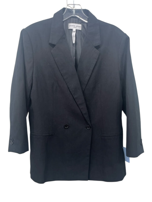 Apiece Apart Size 6 Black Cotton Blend Two Button Lapels Slit Pocket Blazer Black / 6